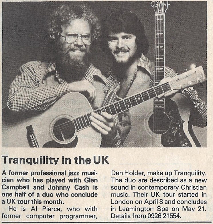 News clipping published in the UK announcing Tranquility's European tour